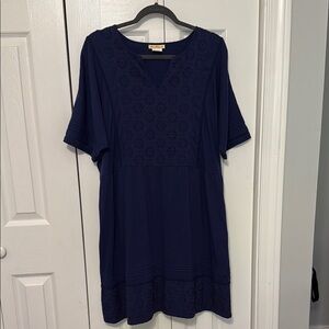 Sweet Magnolia Navy Eyelet Dress